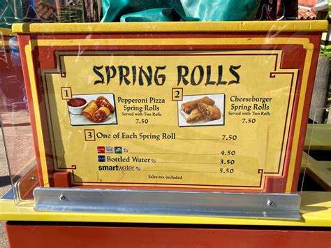Prices for snacks at Magic Springs